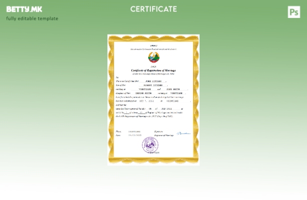 Модерен стил Лаос извод за брак Шаблон за Word и PDF